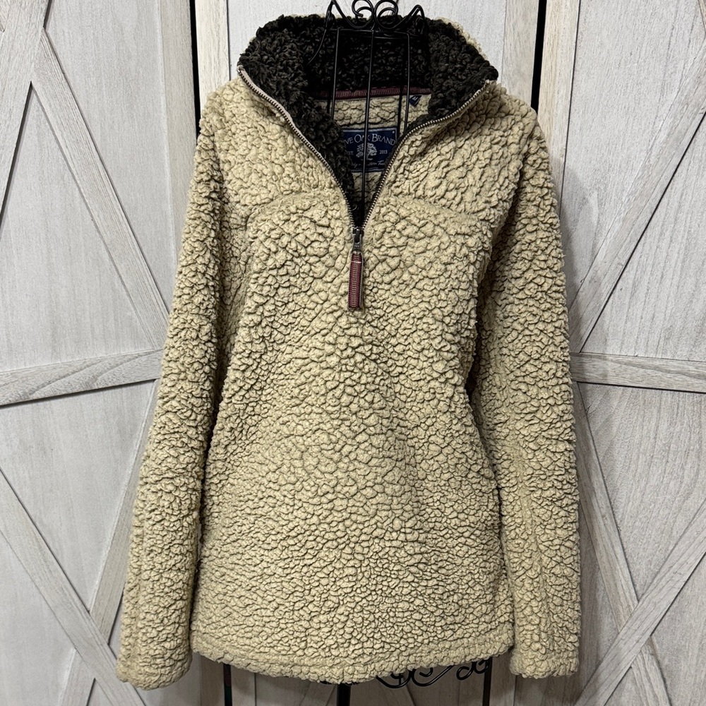 Live Oak Brand Cozy Tan Teddy Jacket Size M